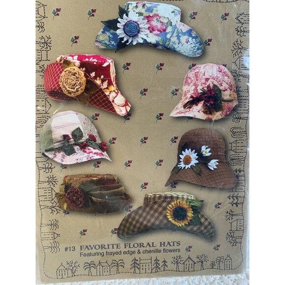 The City Stitcher Favorite Floral Hats Pattern #13 - uncut - Picture 2 of 9